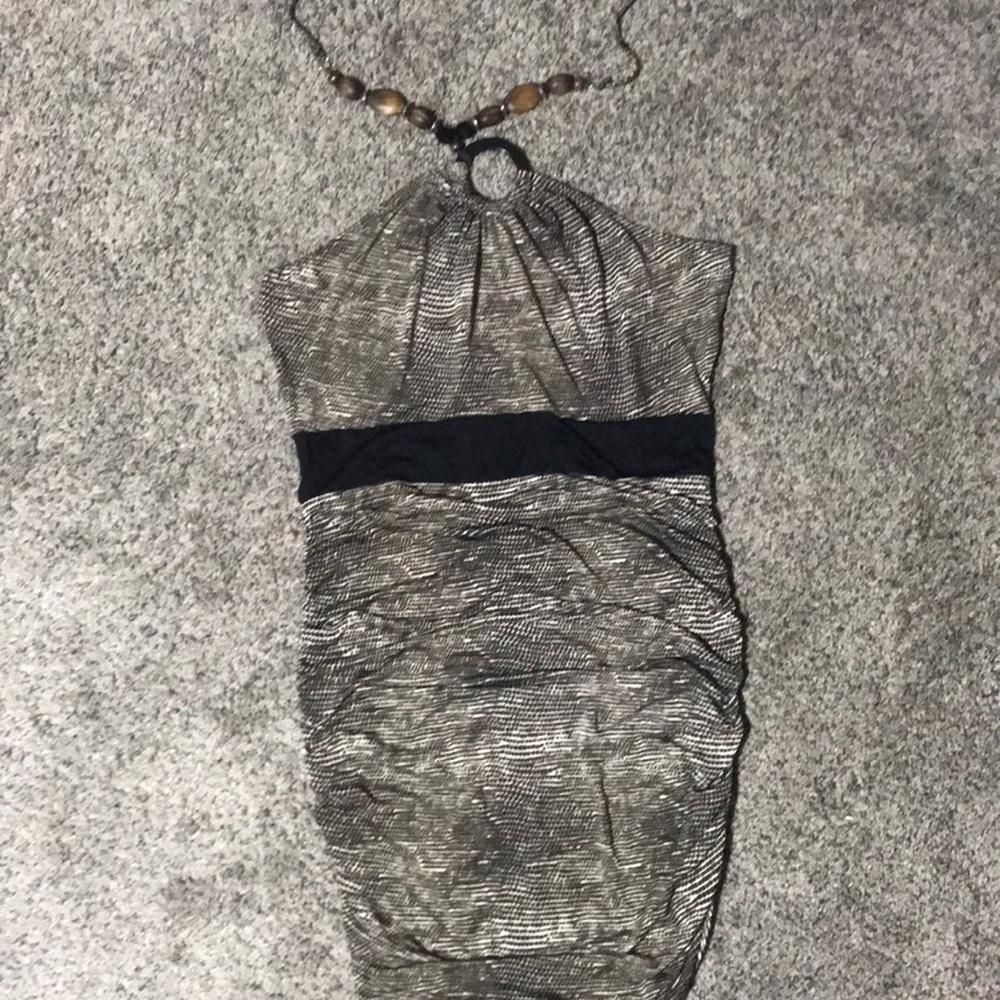 Halter tie Rouch bodycon dress
